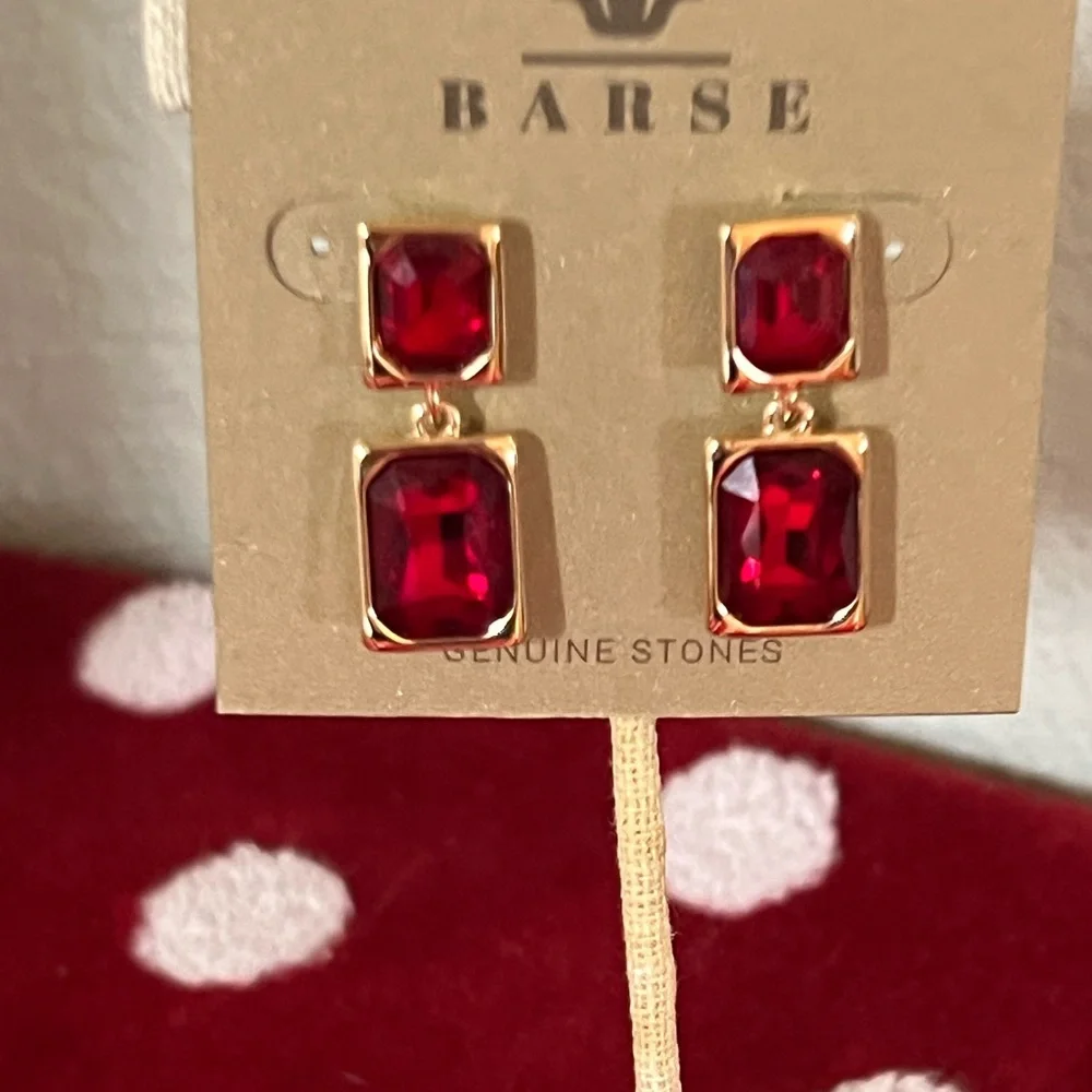 NWT Studio Barse Red and Gold Earrings #BJER - Picture 5 of 6